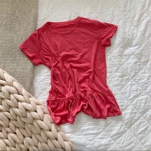 Caslon Peplum Tee in Pink Honey